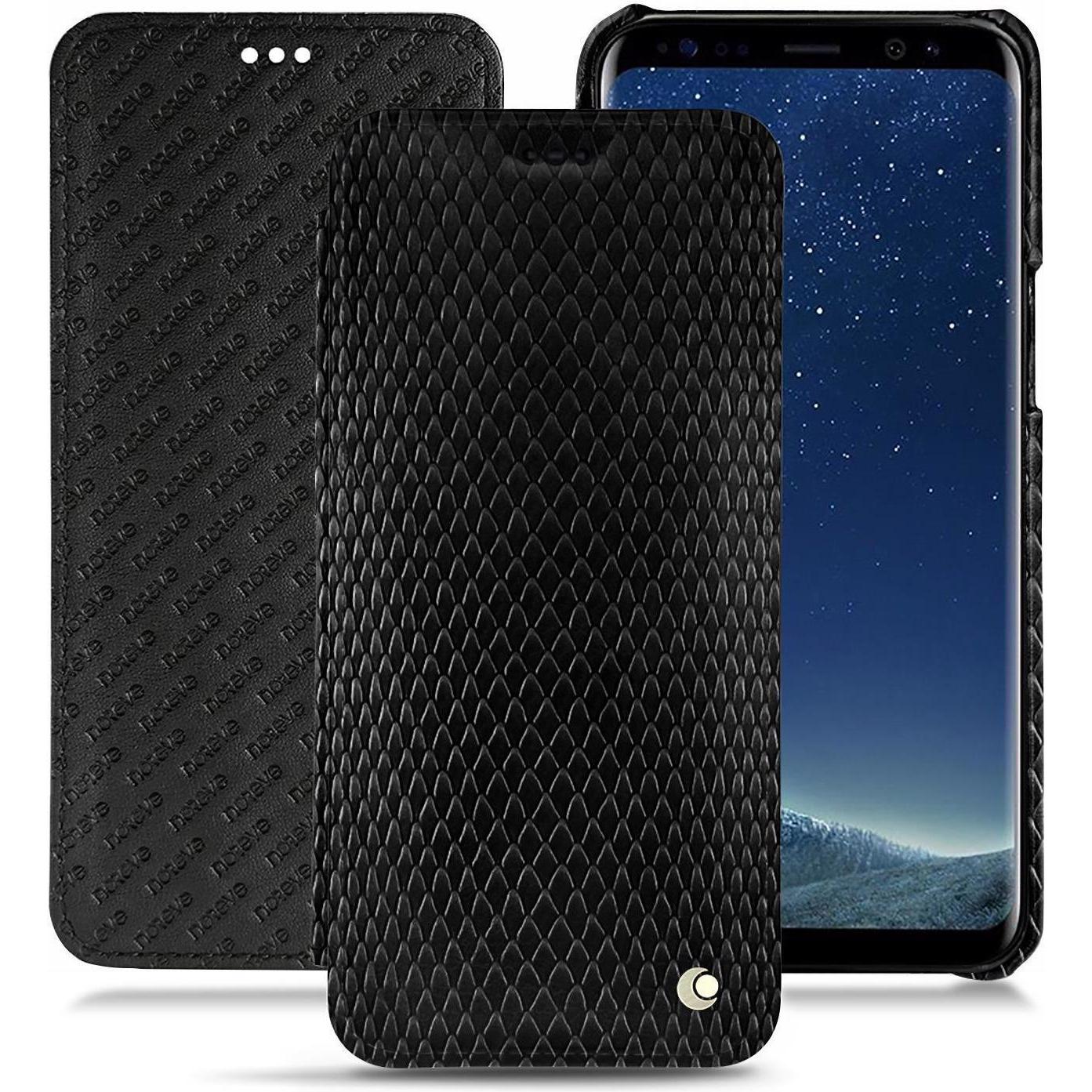 Noreve Lederschutzhülle horizontal (Samsung Galaxy S8+), Smartphone Hülle, Schwarz