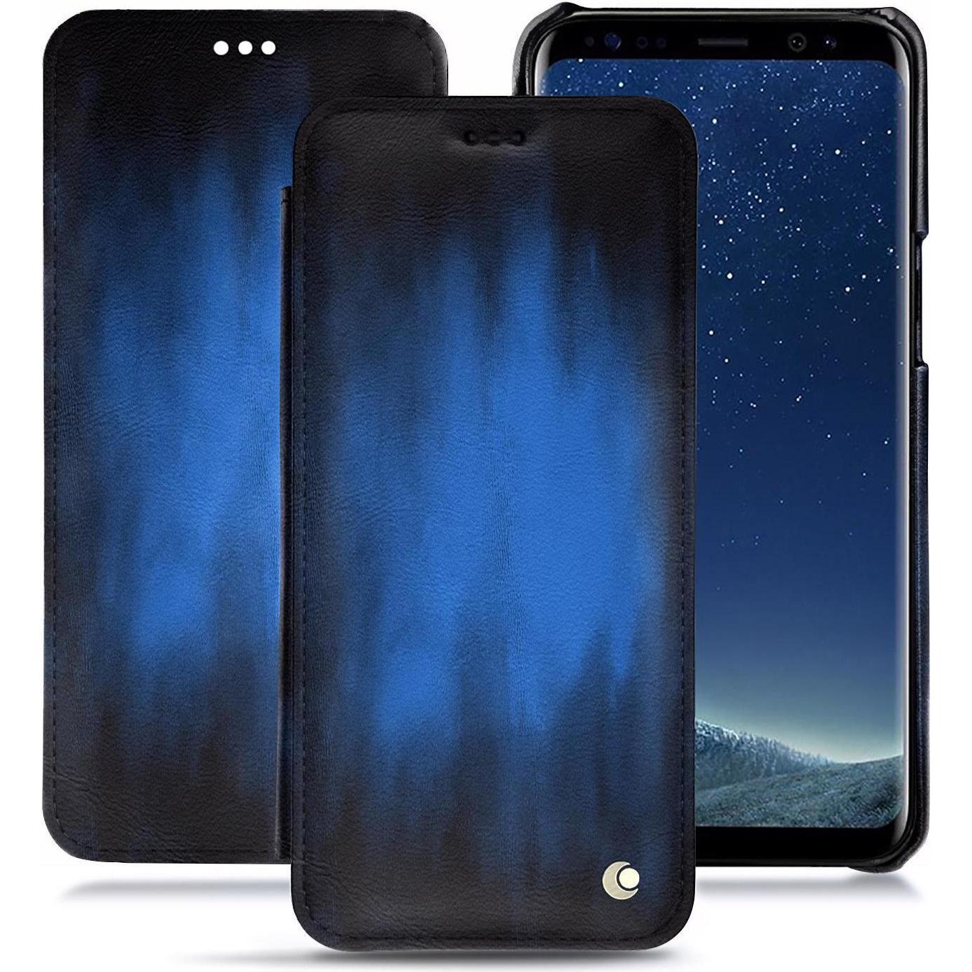 Thumbnail - Noreve Lederschutzhülle horizontal (Samsung Galaxy S8+), Smartphone Hülle, Blau