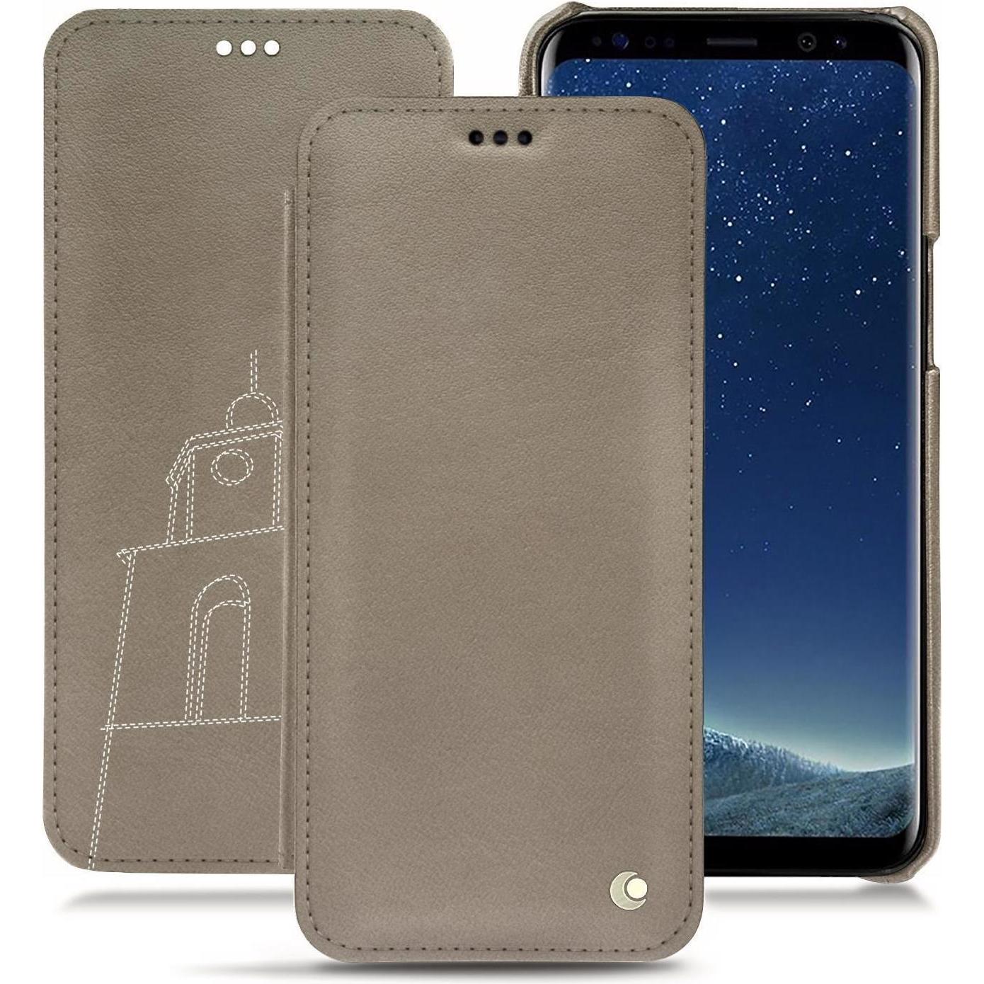 Noreve Lederschutzhülle horizontal (Samsung Galaxy S8+), Smartphone Hülle, Beige