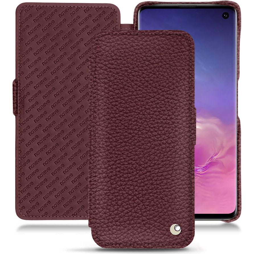 Noreve Lederschutzhülle horizontal (Samsung Galaxy S10), Smartphone Hülle, Violett