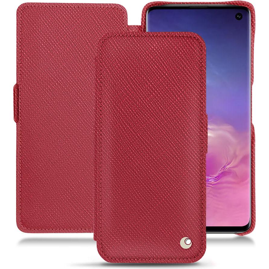 Noreve Lederschutzhülle horizontal (Samsung Galaxy S10), Smartphone Hülle, Rot