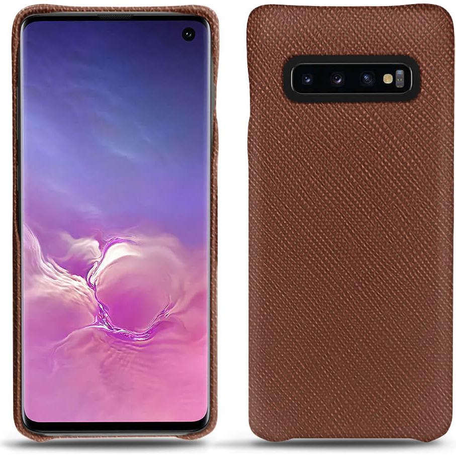 Noreve Lederschutzhülle (Samsung Galaxy S10), Smartphone Hülle, Braun