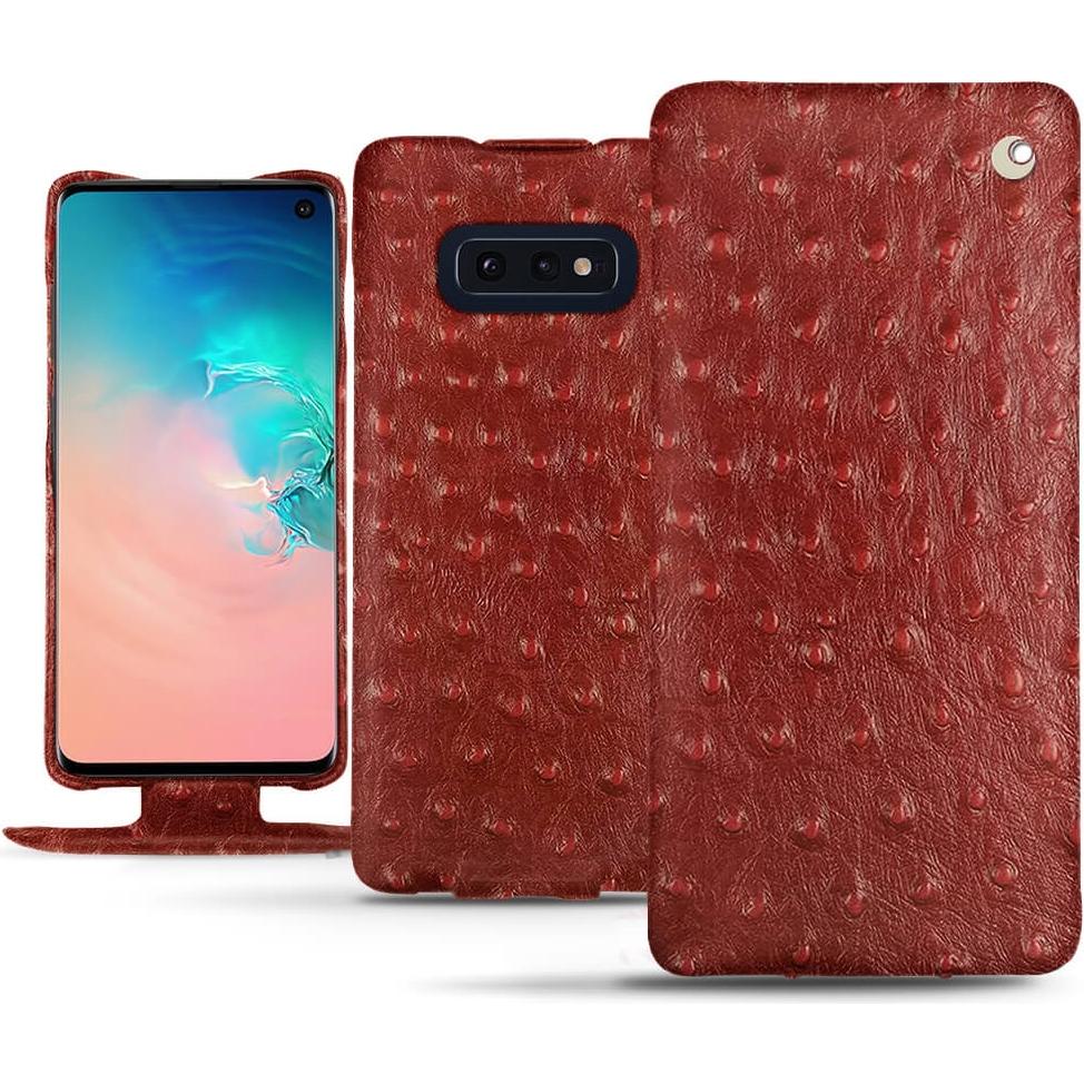 Noreve Lederschutzhülle vertikal (Samsung Galaxy S10e), Smartphone Hülle, Rot