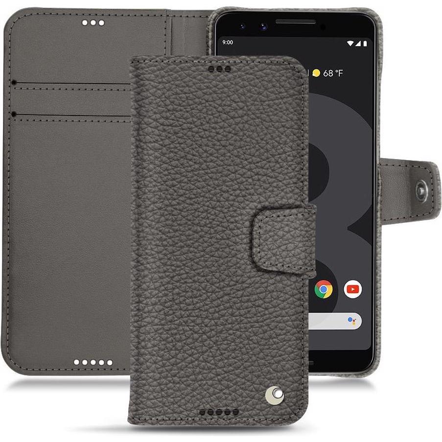 Noreve Lederschutzhülle Wallet (Google Pixel 3 XL), Smartphone Hülle, Grau
