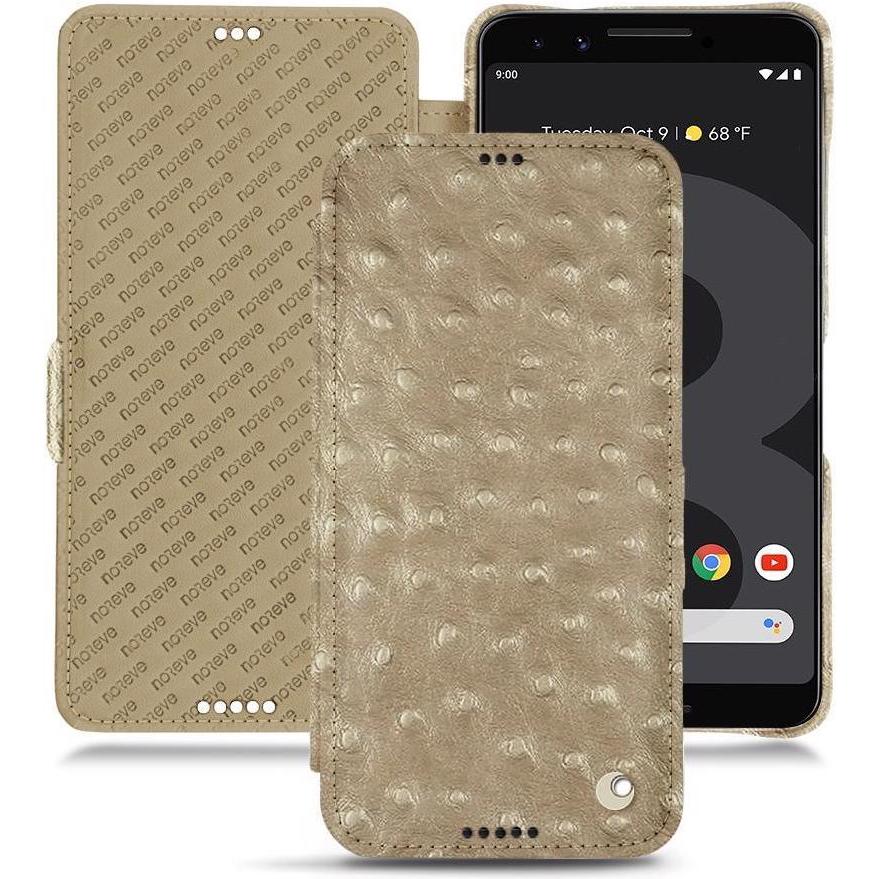 Noreve Lederschutzhülle horizontal (Google Pixel 3 XL), Smartphone Hülle, Beige