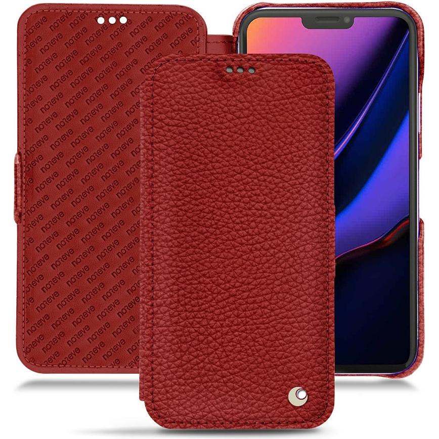Noreve Lederschutzhülle horizontal (Apple iPhone 11 Pro), Smartphone Hülle, Rot