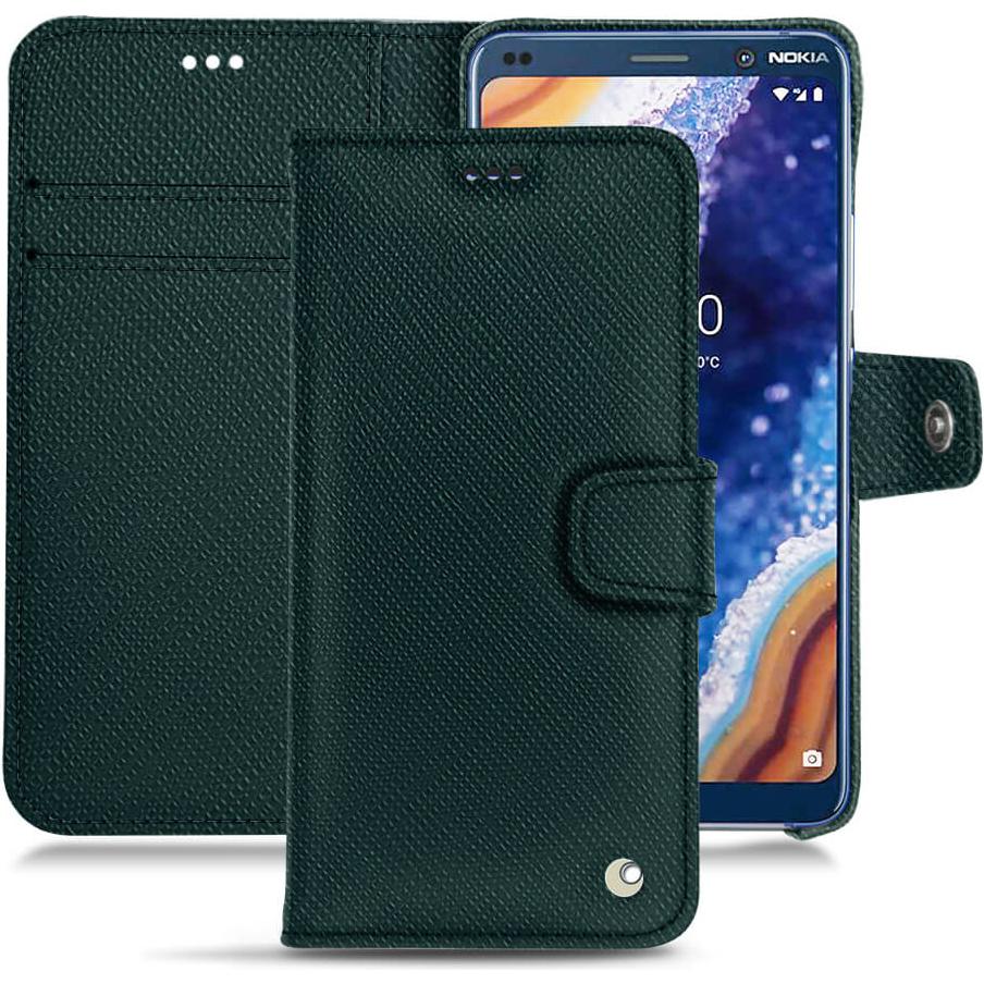 Noreve Lederschutzhülle Wallet (Nokia 9 PureView), Smartphone Hülle, Grün