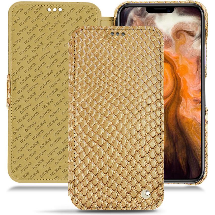 Noreve Lederschutzhülle horizontal (Apple iPhone 11 Pro Max), Smartphone Hülle, Beige
