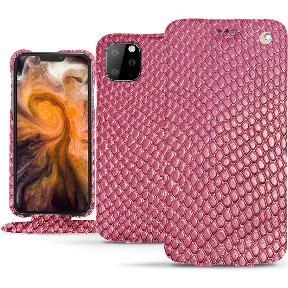 Noreve Lederschutzhülle vertikal (Apple iPhone 11 Pro Max), Smartphone Hülle, Rosa