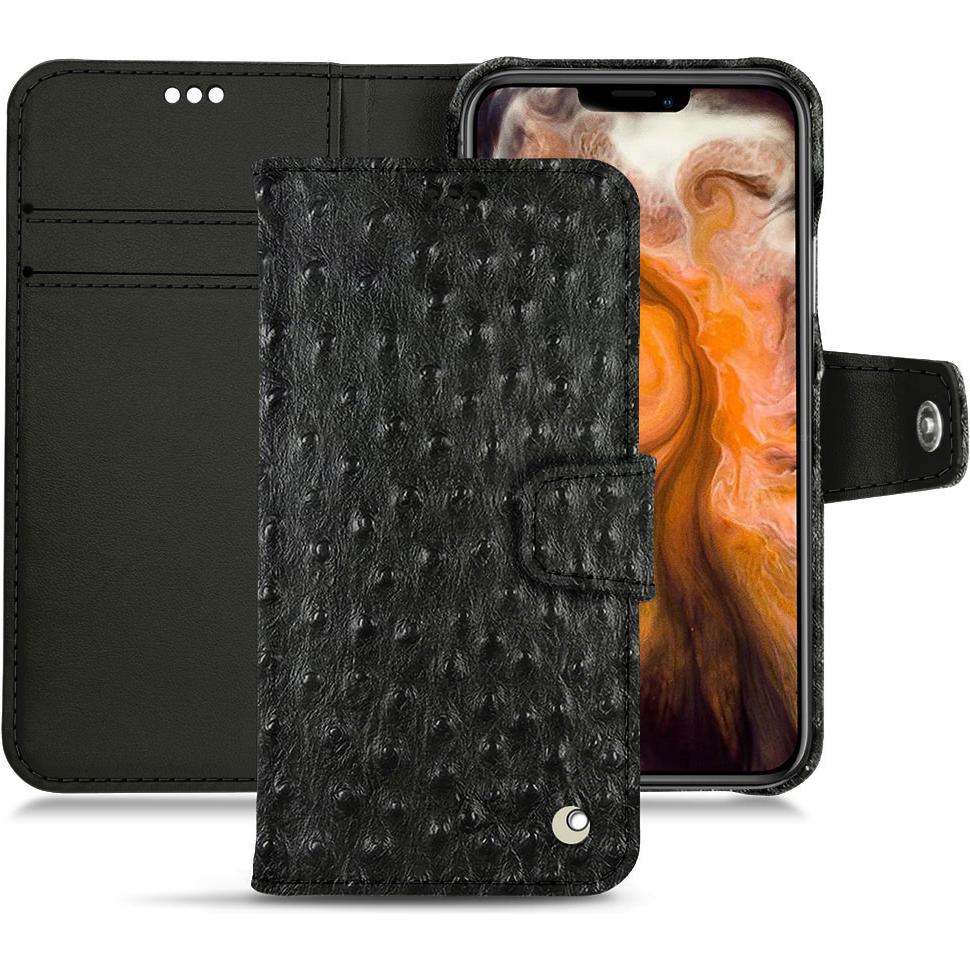 Noreve Lederschutzhülle Wallet (Apple iPhone 11 Pro Max), Smartphone Hülle, Schwarz