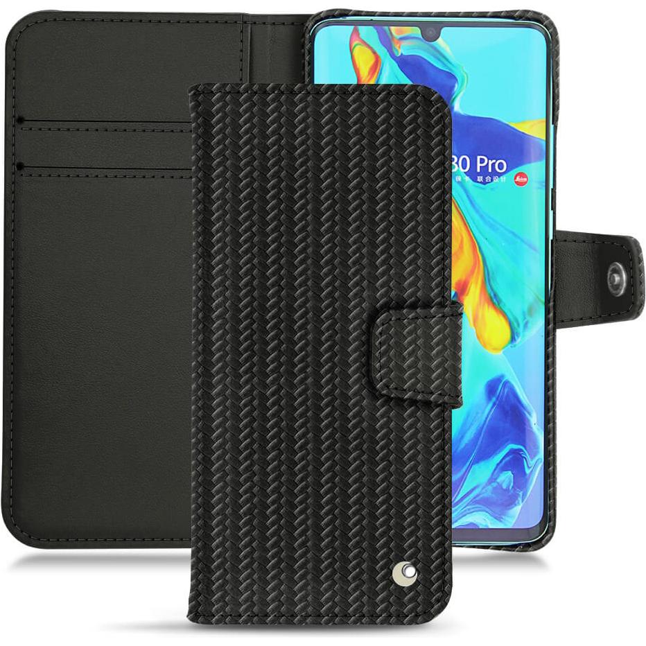 Noreve Lederschutzhülle Wallet (Huawei P30 Pro), Smartphone Hülle, Schwarz