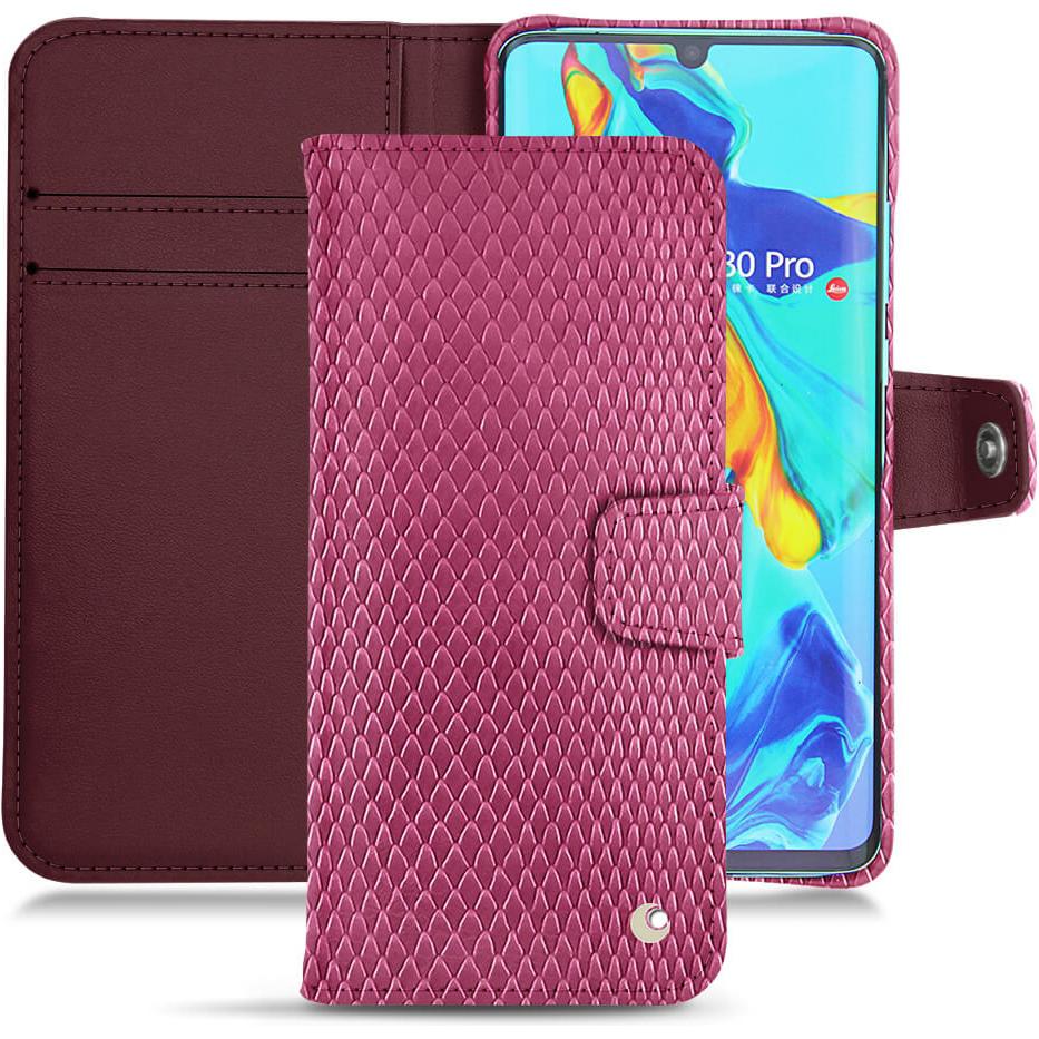 Noreve Lederschutzhülle Wallet (Huawei P30 Pro), Smartphone Hülle, Rosa