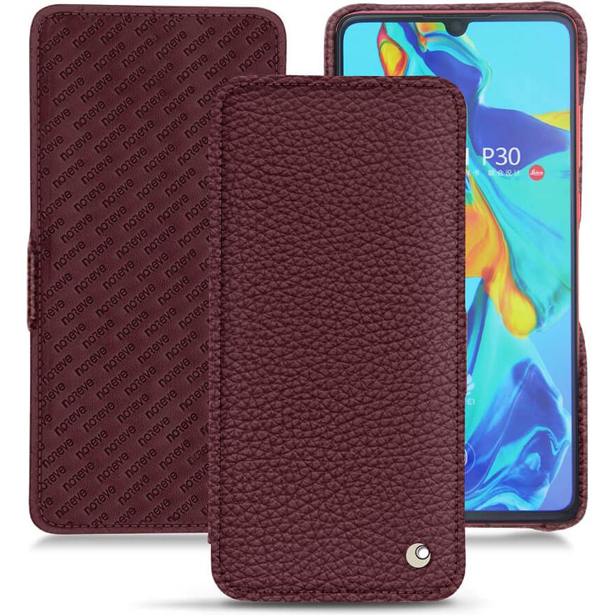 Noreve Lederschutzhülle horizontal (Huawei P30), Smartphone Hülle, Violett
