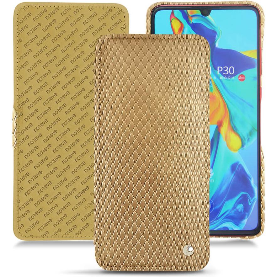 Thumbnail - Noreve Lederschutzhülle horizontal (Huawei P30), Smartphone Hülle, Beige