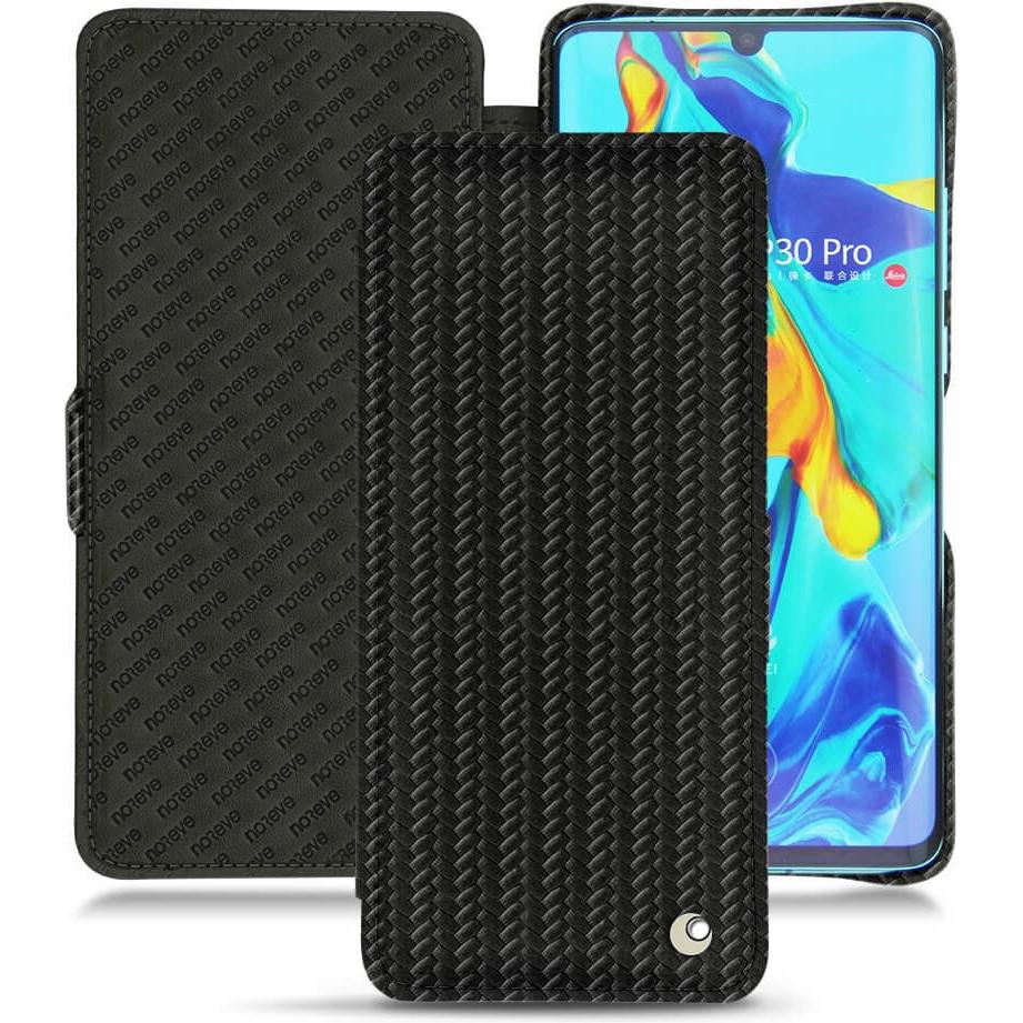 Thumbnail - Noreve Lederschutzhülle horizontal (Huawei P30 Pro), Smartphone Hülle, Schwarz