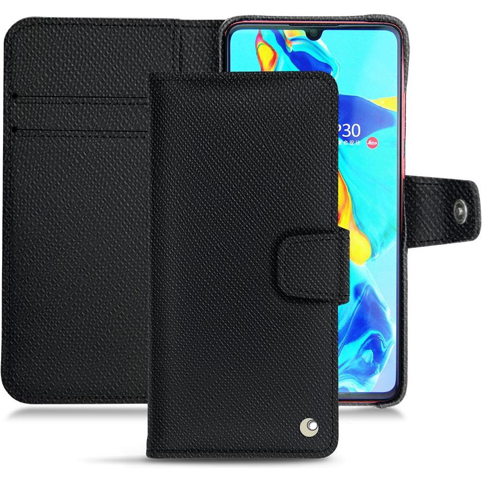 Noreve Lederschutzhülle Wallet (Huawei P30), Smartphone Hülle, Schwarz