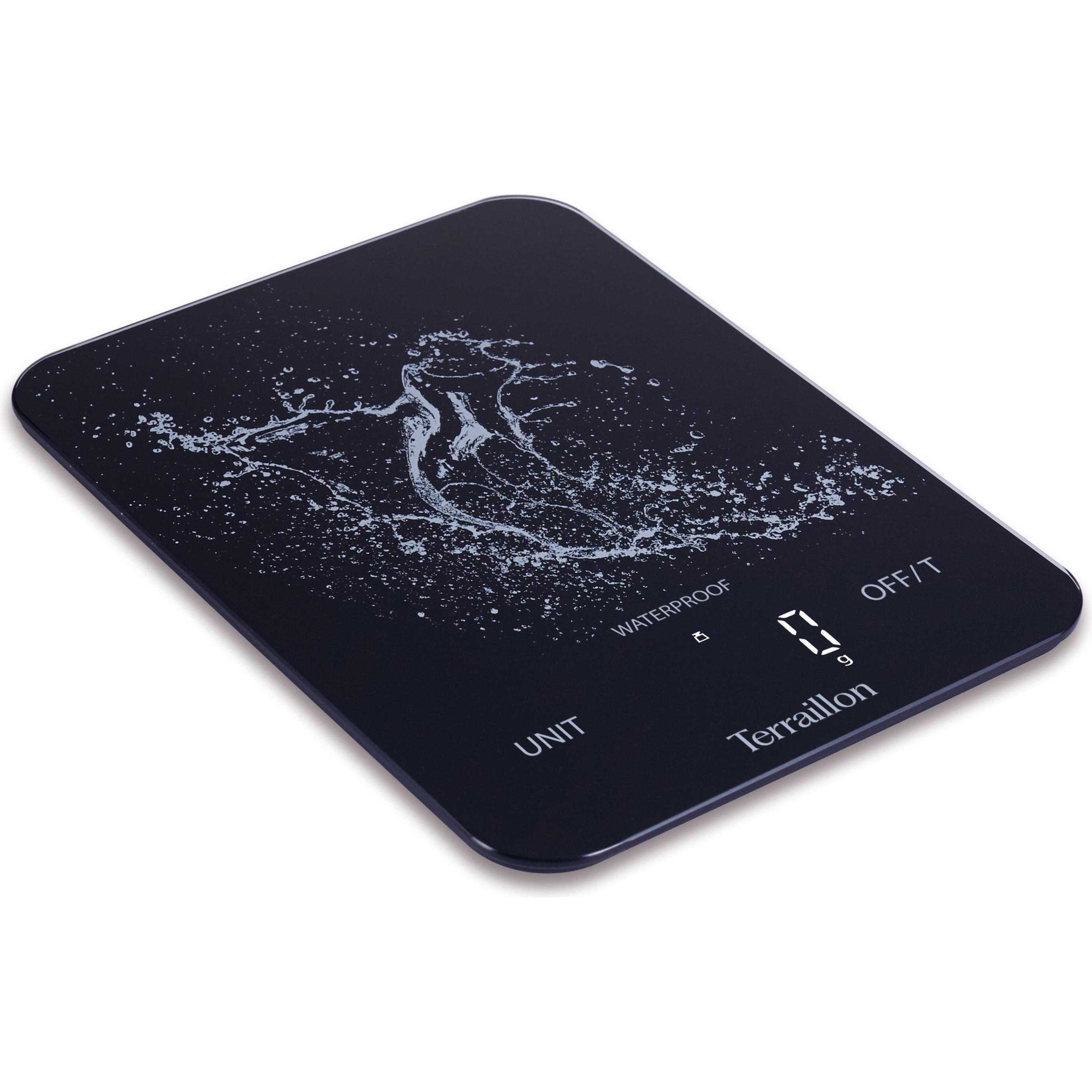 Terraillon Küchenwaage Smart Aqua Resist, Küchenwaage, Schwarz