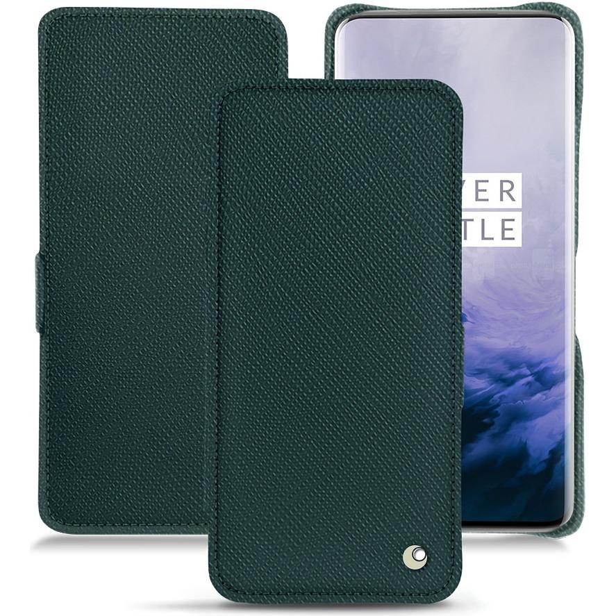 Noreve Lederschutzhülle horizontal (OnePlus 7 Pro), Smartphone Hülle, Grün