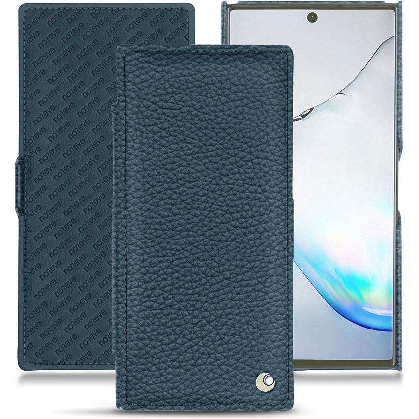 Noreve Lederschutzhülle horizontal (Samsung Galaxy Note 10), Smartphone Hülle, Blau