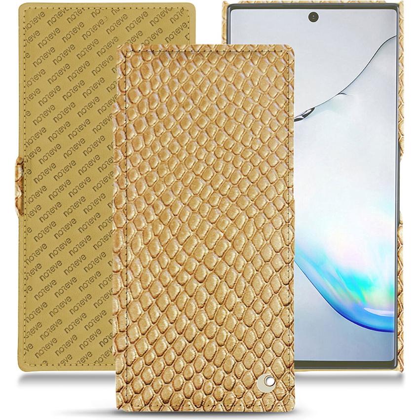 Noreve Lederschutzhülle horizontal (Samsung Galaxy Note 10), Smartphone Hülle, Beige