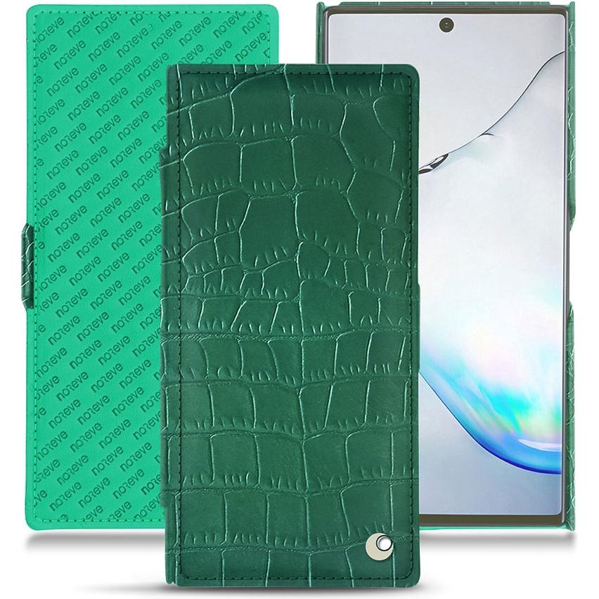 Noreve Lederschutzhülle horizontal (Samsung Galaxy Note 10), Smartphone Hülle, Grün