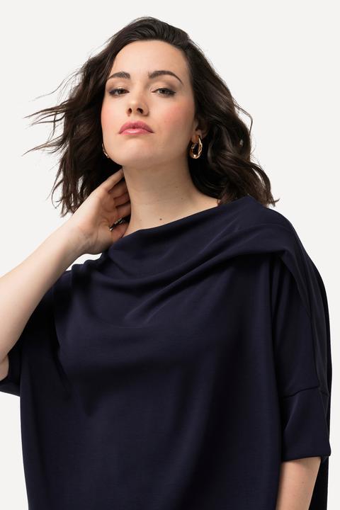Produktbild Ulla Popken Sweatshirt, Zierfalten, Oversized, Stehkragen, Halbarm (46, 48)