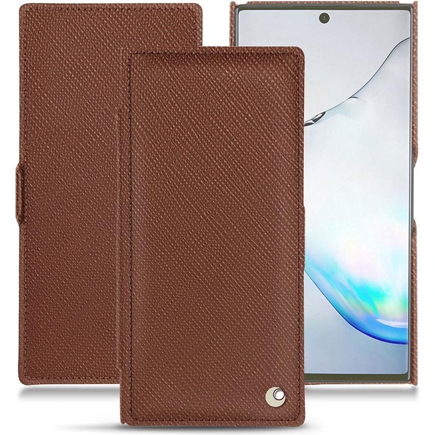 Noreve Lederschutzhülle horizontal (Samsung Galaxy Note 10+), Smartphone Hülle, Braun