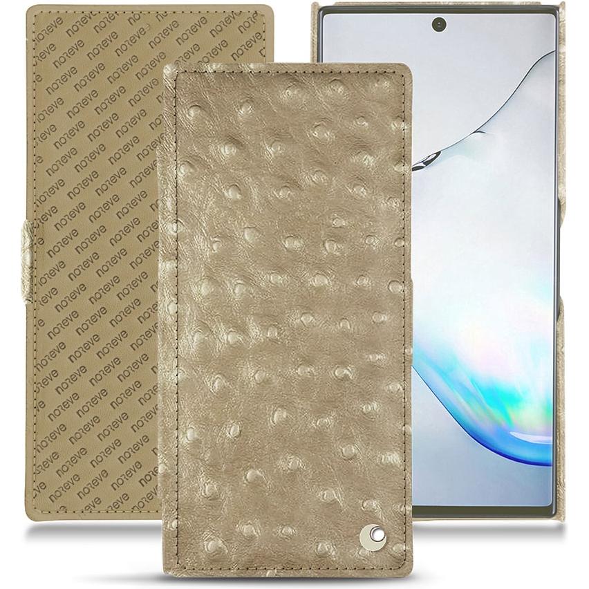 Noreve Lederschutzhülle horizontal (Samsung Galaxy Note 10+), Smartphone Hülle, Beige