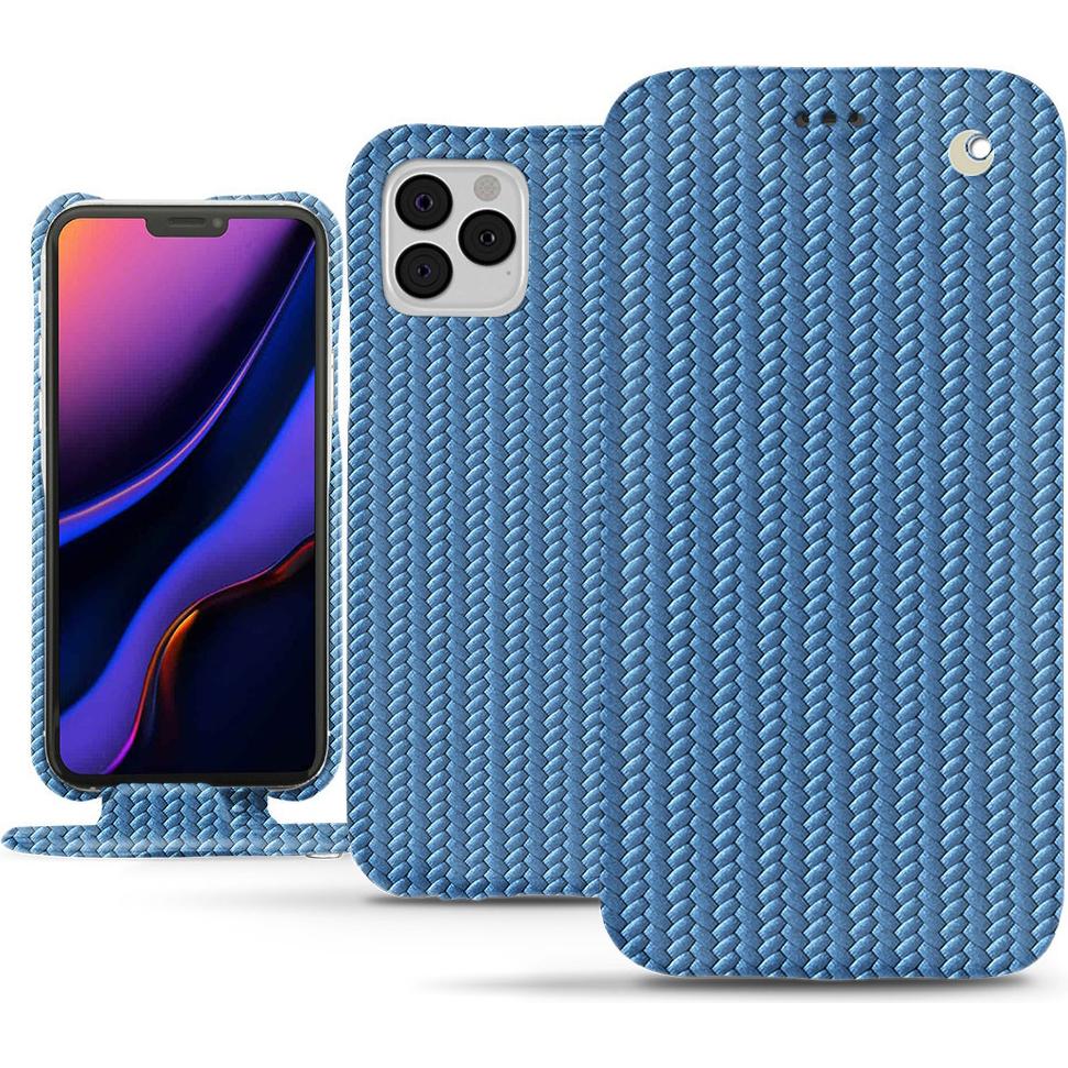 Noreve Lederschutzhülle vertikal (Apple iPhone 11 Pro), Smartphone Hülle, Blau