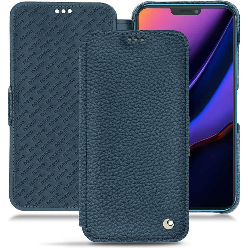 Noreve Lederschutzhülle horizontal (Apple iPhone 11), Smartphone Hülle, Blau