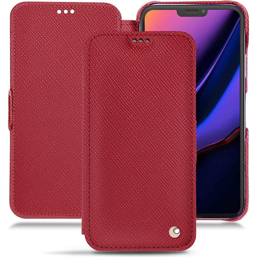 Noreve Lederschutzhülle horizontal (Apple iPhone 11 Pro), Smartphone Hülle, Rot