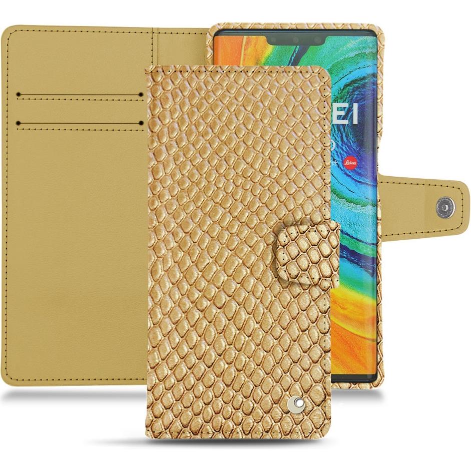 Noreve Lederschutzhülle Wallet (Huawei Mate 30 Pro), Smartphone Hülle, Beige
