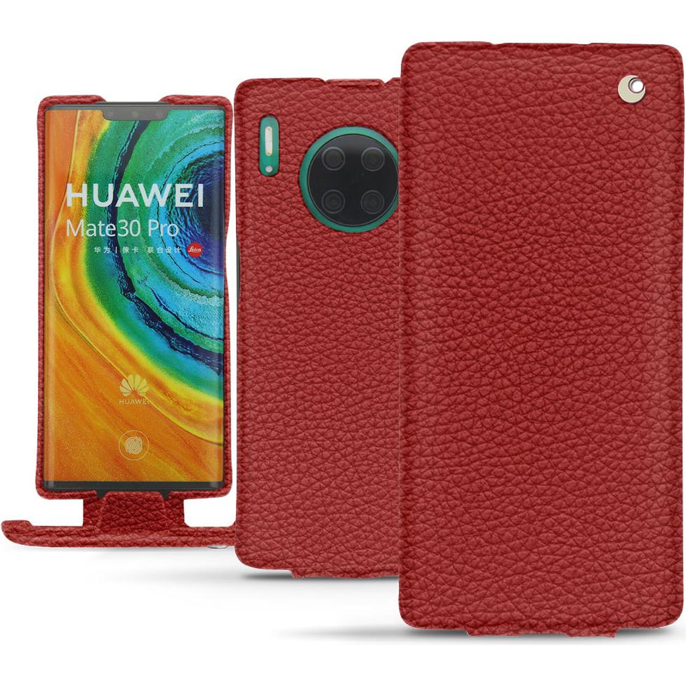 Noreve Lederschutzhülle vertikal (Huawei Mate 30 Pro), Smartphone Hülle, Rot