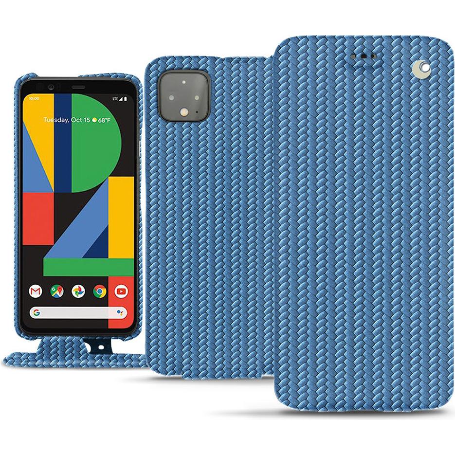 Noreve Lederschutzhülle vertikal (Google Pixel 4), Smartphone Hülle, Blau