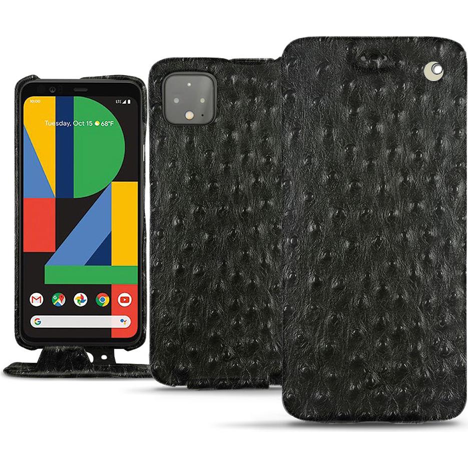 Noreve Lederschutzhülle vertikal (Google Pixel 4), Smartphone Hülle, Schwarz