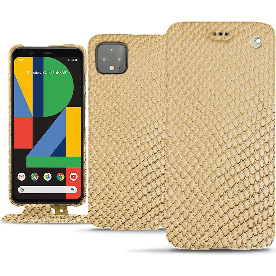 Noreve Lederschutzhülle vertikal (Google Pixel 4), Smartphone Hülle, Beige