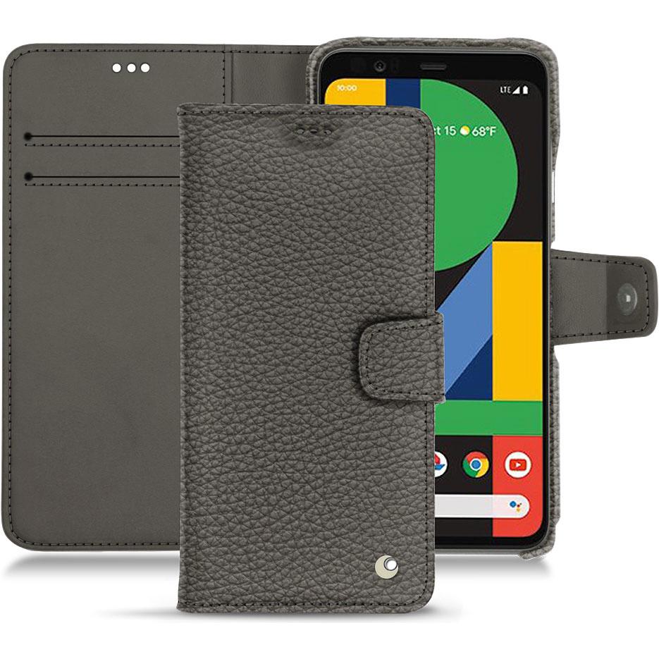 Noreve Lederschutzhülle Wallet (Google Pixel 4), Smartphone Hülle, Grau