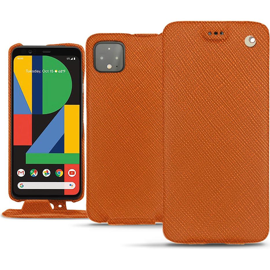 Noreve Lederschutzhülle vertikal (Google Pixel 4), Smartphone Hülle, Orange