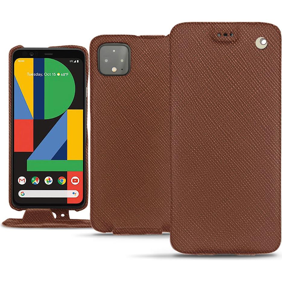 Thumbnail - Noreve Lederschutzhülle vertikal (Google Pixel 4), Smartphone Hülle, Braun