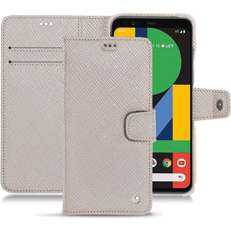Noreve Lederschutzhülle Wallet (Google Pixel 4), Smartphone Hülle, Beige
