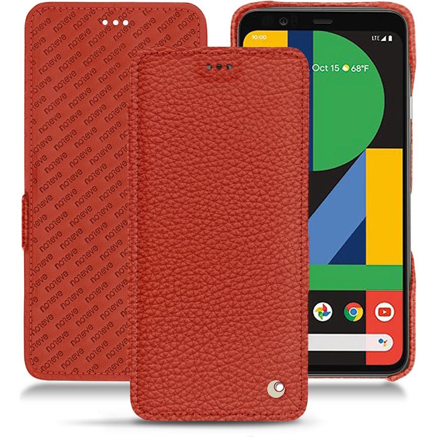 Noreve Lederschutzhülle horizontal (Google Pixel 4), Smartphone Hülle, Orange