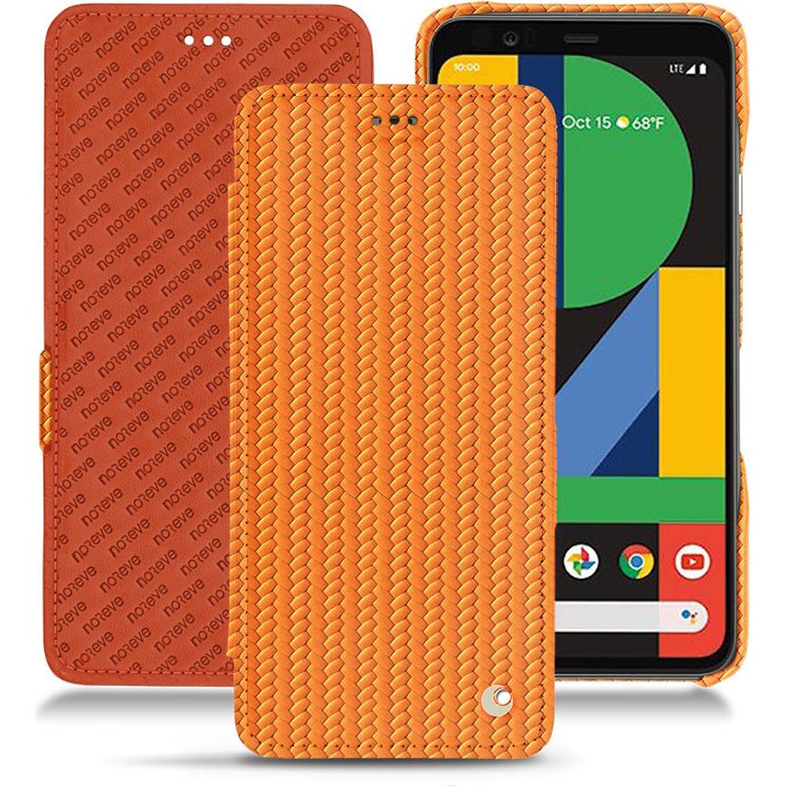 Noreve Lederschutzhülle horizontal (Google Pixel 4), Smartphone Hülle, Orange