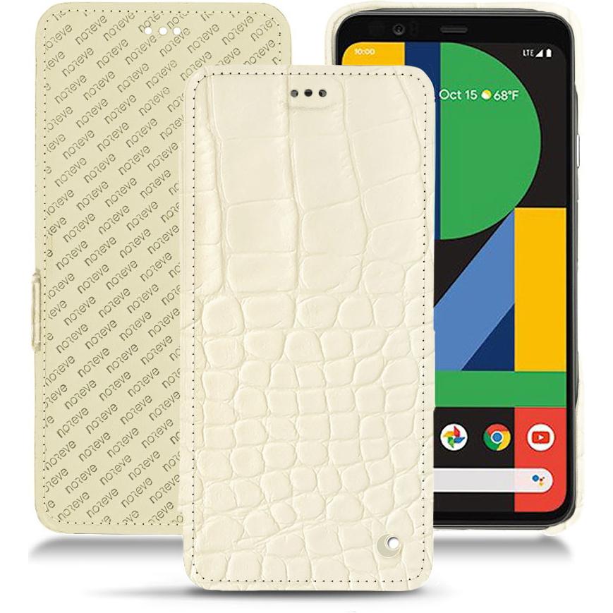Noreve Lederschutzhülle horizontal (Google Pixel 4), Smartphone Hülle, Weiss