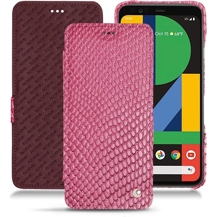 Noreve Lederschutzhülle horizontal (Google Pixel 4), Smartphone Hülle, Rosa