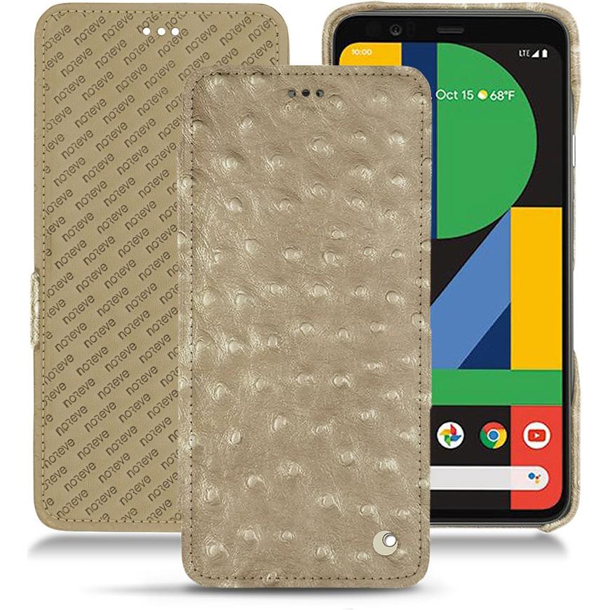 Noreve Lederschutzhülle horizontal (Google Pixel 4), Smartphone Hülle, Beige