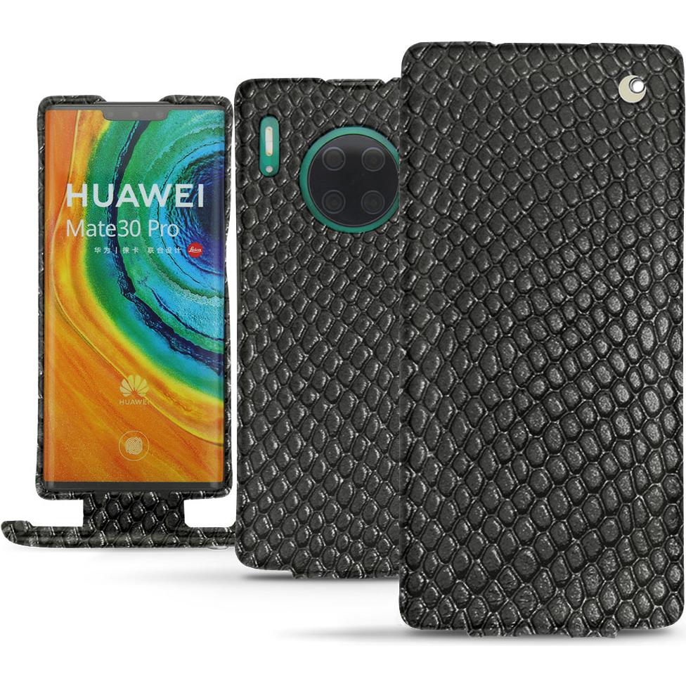 Noreve Lederschutzhülle vertikal (Huawei Mate 30 Pro), Smartphone Hülle, Schwarz