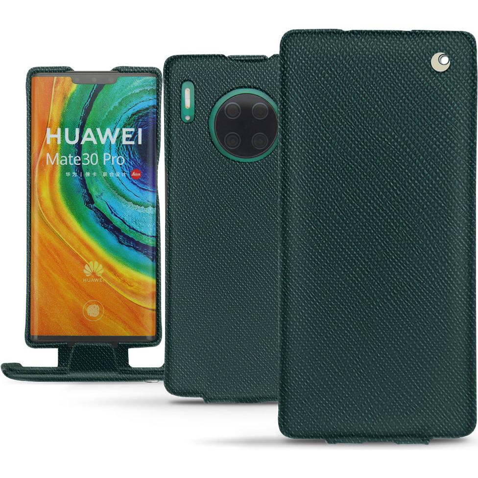 Noreve Lederschutzhülle vertikal (Huawei Mate 30 Pro), Smartphone Hülle, Grün