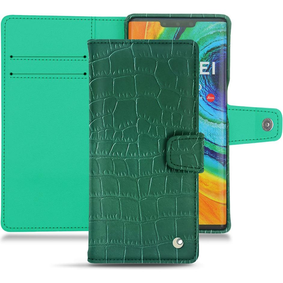 Noreve Lederschutzhülle Wallet (Huawei Mate 30 Pro), Smartphone Hülle, Grün