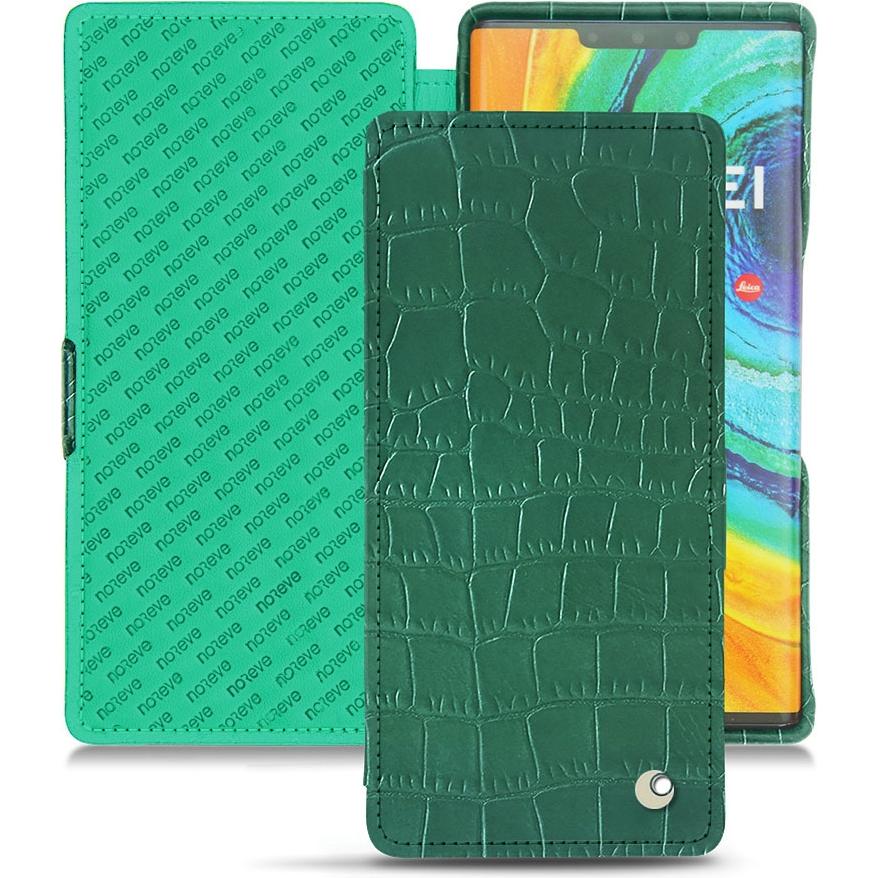 Noreve Lederschutzhülle horizontal (Huawei Mate 30 Pro), Smartphone Hülle, Grün