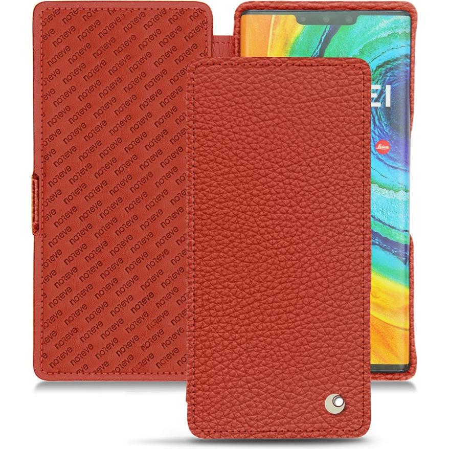 Noreve Lederschutzhülle horizontal (Huawei Mate 30 Pro), Smartphone Hülle, Orange